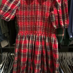 Plaid Red midi Dress